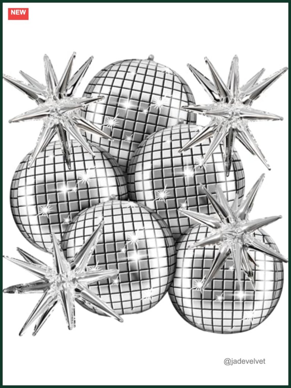 Disco Ball Balloons 70s Party Decor Set Mylar Star Balloons